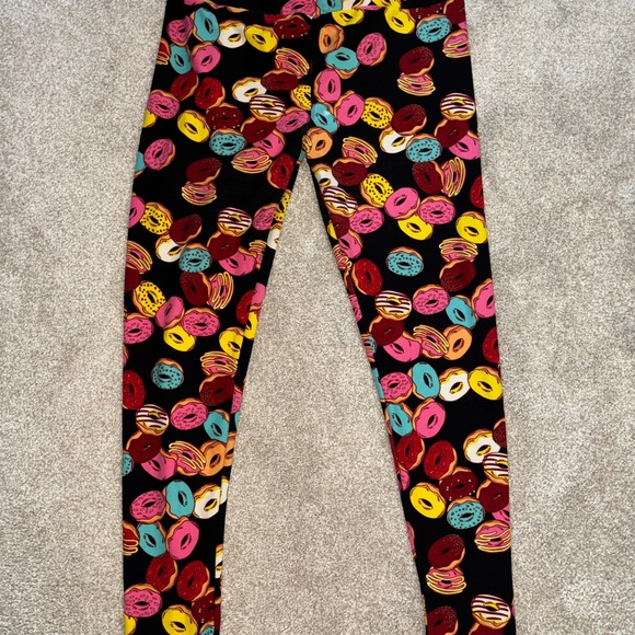LuLaRoe Vibrant Donut Print Leggings - Picture 1 of 2